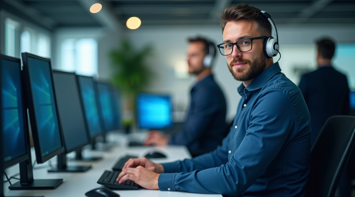 Professionista che assiste con migrazione dati cloud sicura