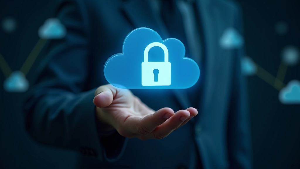 Schermo con lucchetto simbolo di sicurezza crittografia cloud