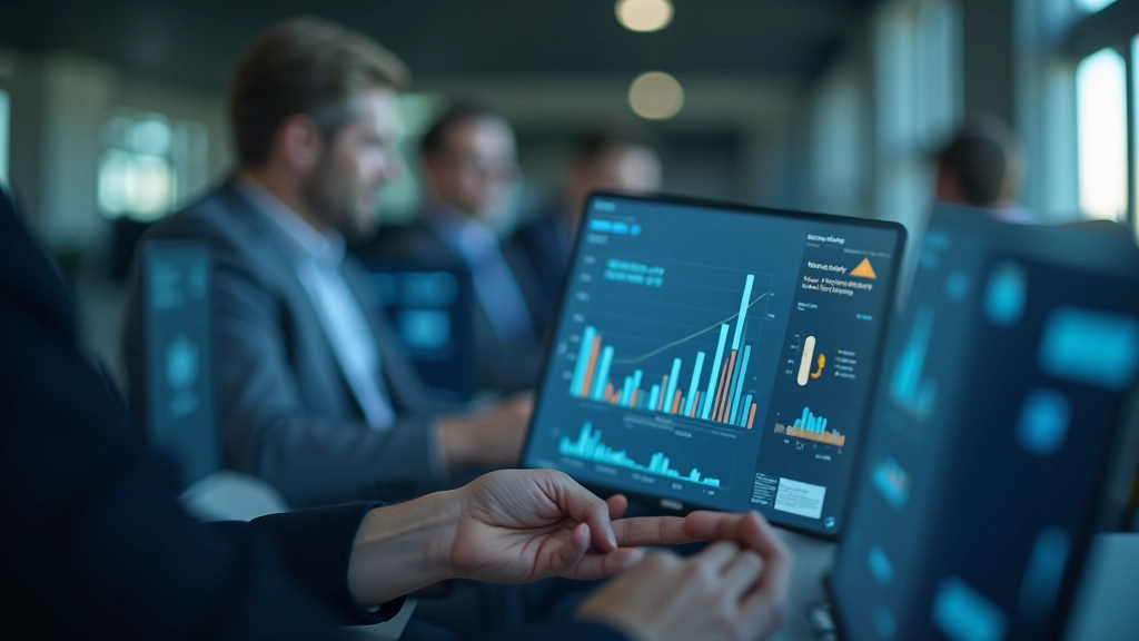 Tecnico che ottimizza le impostazioni di rete, monitor con grafici di performance, ufficio IT con attrezzatura professionale